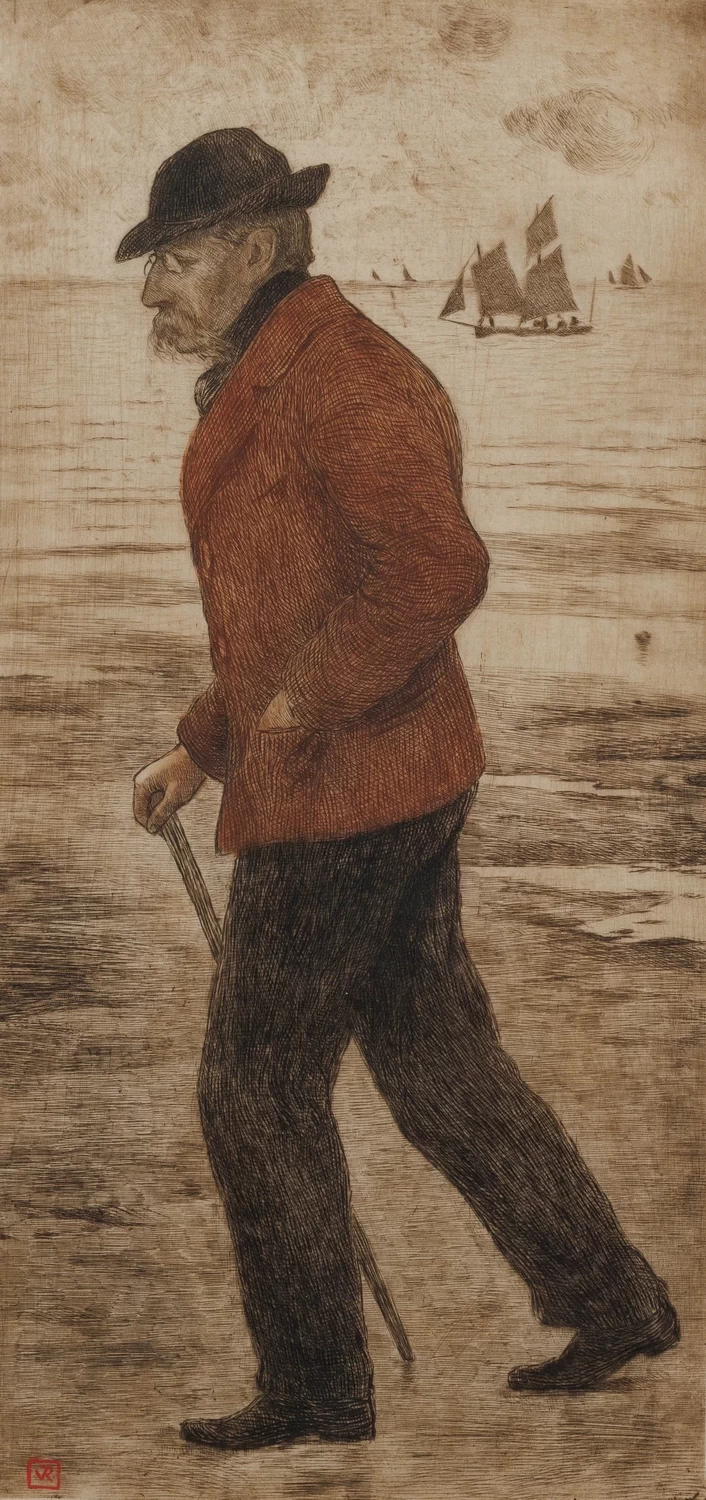 Emile Verhaeren con la giacca rossa, 1898 - 1917